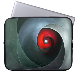 Red Swirl Artistic Modern Abstract Art Pattern #19 Laptop Sleeve