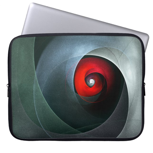 Red Swirl Artistic Modern Abstract Art Pattern #19 Laptop Sleeve (Front)