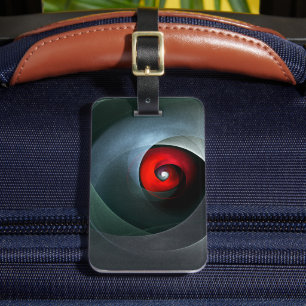 Red Swirl Artistic Modern Abstract Art Pattern #19 Luggage Tag