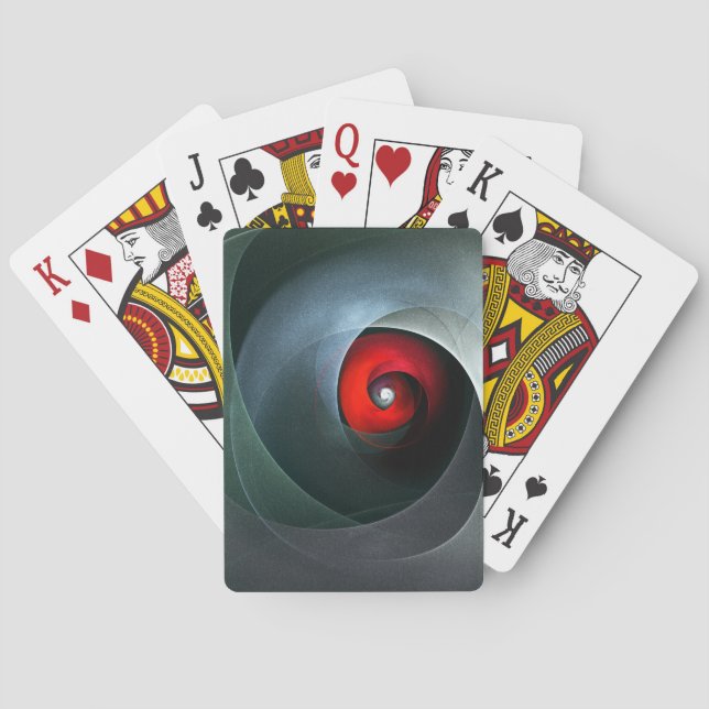 Red Swirl Artistic Modern Abstract Art Pattern #19 Playing Cards (Back)
