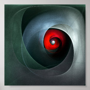 Red Swirl Artistic Modern Abstract Art Pattern #19 Poster