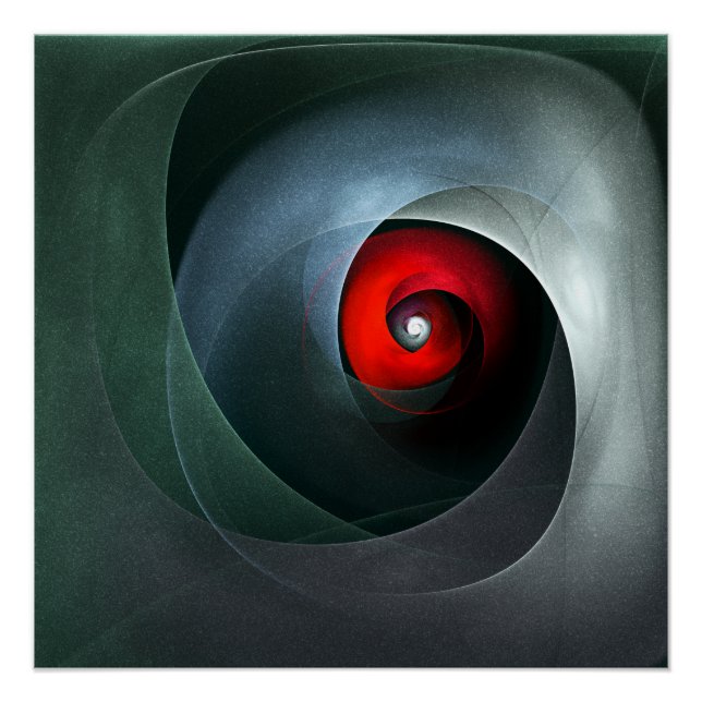 Red Swirl Artistic Modern Abstract Art Pattern #19 Poster (Front)