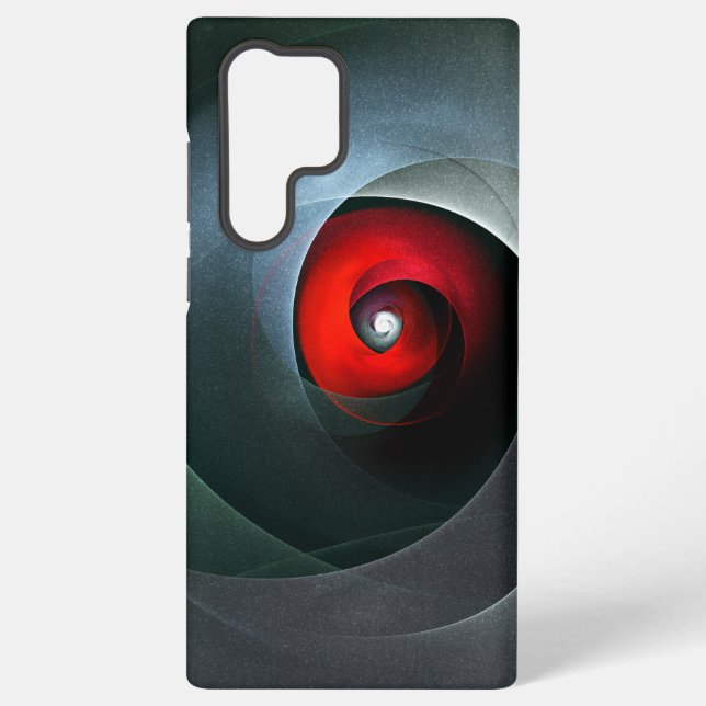 Red Swirl Artistic Modern Abstract Art Pattern #19 Samsung Galaxy S22 Ultra Case (Back)