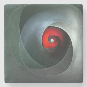 Red Swirl Artistic Modern Abstract Art Pattern #19 Stone Coaster