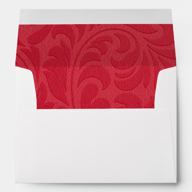 Red Swirl Christmas Greeting Card Envelopes (Back (Bottom))