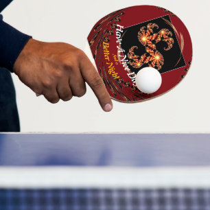 Red Swirl: Dynamic Power & "Nice Day" Fractal Gear Ping Pong Paddle