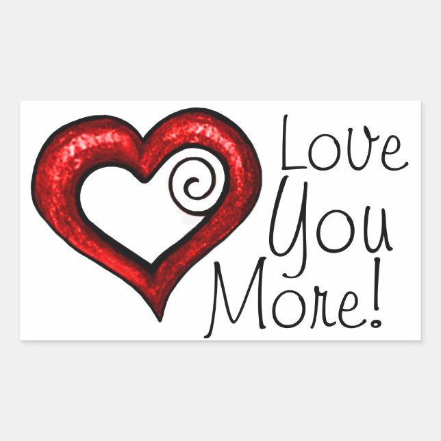 Red Swirl Heart Sticker (Front)