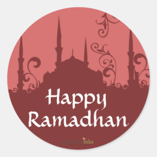 Red Swirl Mosque Stickers