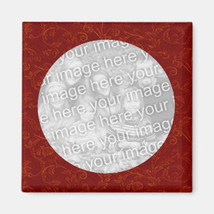 Red Swirl Photo Magnet Template