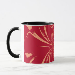RED SWIRL RETRO ART DECO MUG