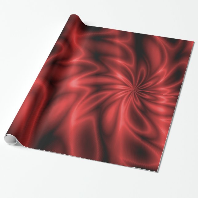 Red Swirl Wrapping Paper (Unrolled)