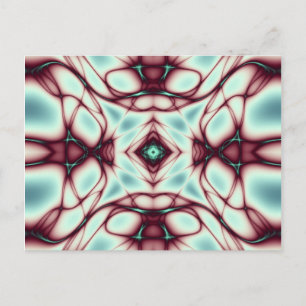 Red Swirls Abstract Art Postcard