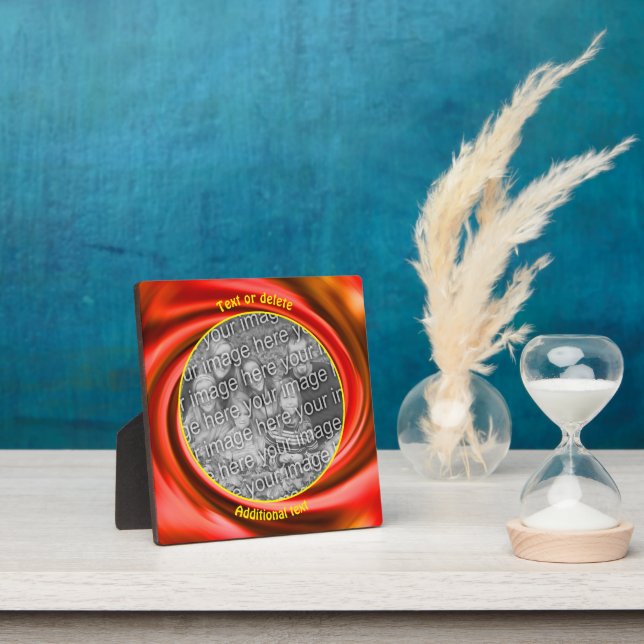 Red Swirls Create Your Own Photo Plaque (Insitu)