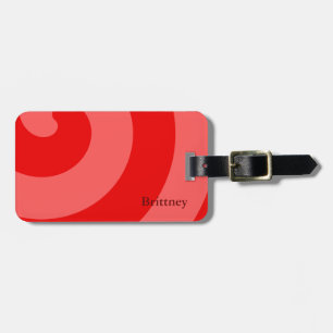 Red Swirls Customize Luggage Tag