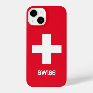 Red Swiss cross flag custom iPhone 14 case