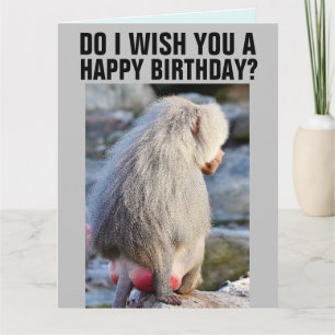 RED SWOLLEN MONKEY BUTT FUNNY BIG CARDS