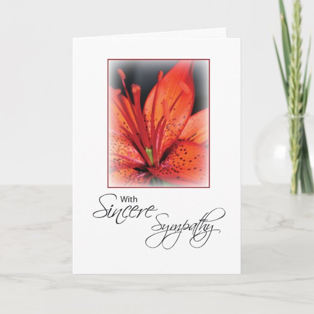 Red Sympathy Flower Card (Front)