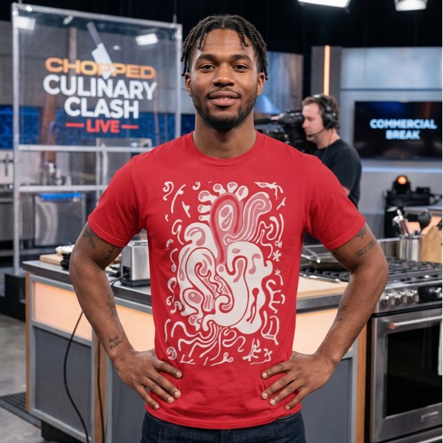 Red T-Shirt (AI product visualisation, art is not AI)