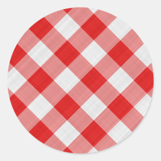 red table cloth classic round sticker