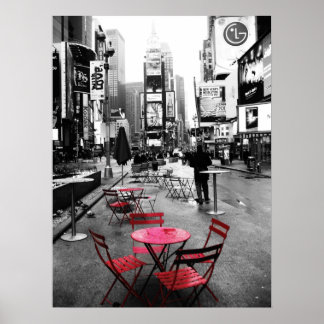 red table in time square poster - standard size