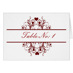 red  table seating card