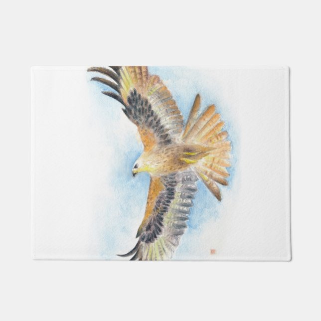 Red Tail Hawk Doormat (Front)