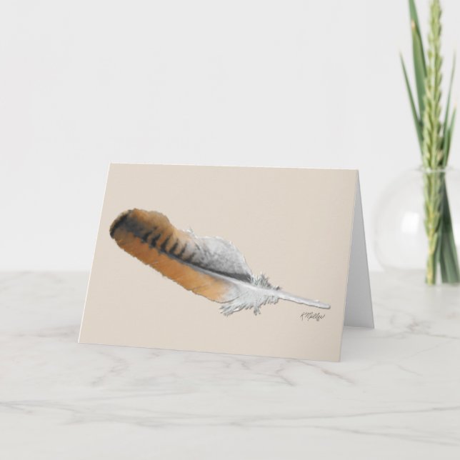 Red-tail Hawk feather Card (Front)