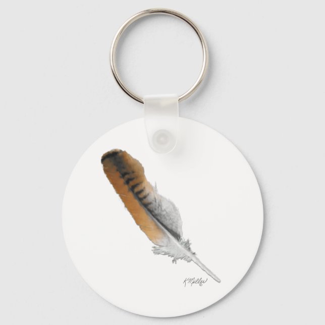 Red-tail Hawk feather Keychain (Front)