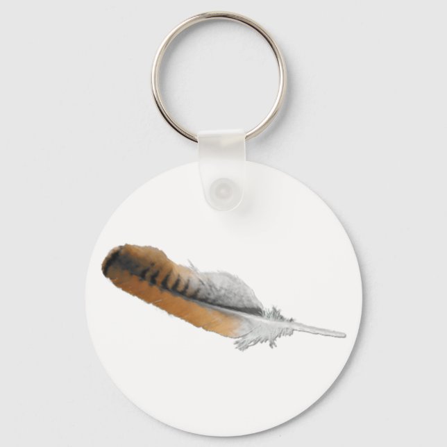 Red-tail Hawk feather Keychain (Front)