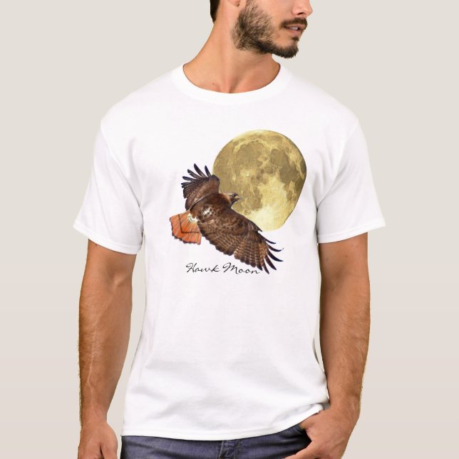 Red-Tail Hawk & Full Moon Wildlife Shirt (Front)