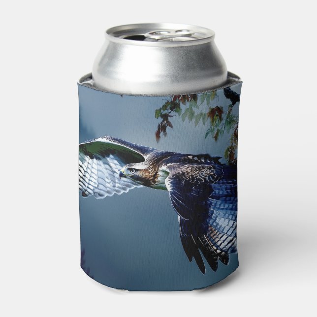 Red Tail Hawk in Flight Can Cooler (Can Front)