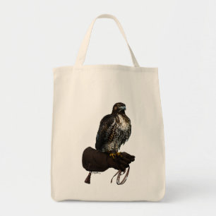 Red-tail Hawk on Glove Tote Bag