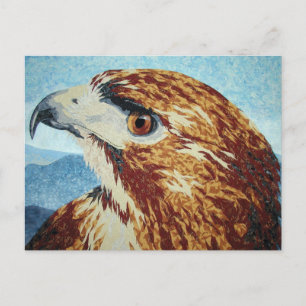 Red-tail Hawk textile Postcard