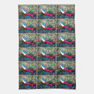 red-tail  mermaid pattern kitchen towel