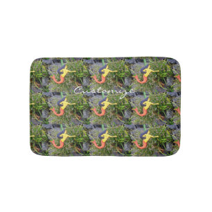 red-tail sirena mermaids pattern bath mat