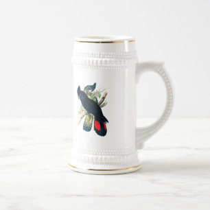 Red tailed, Black (Banksian) Cockatoos. Beer Stein