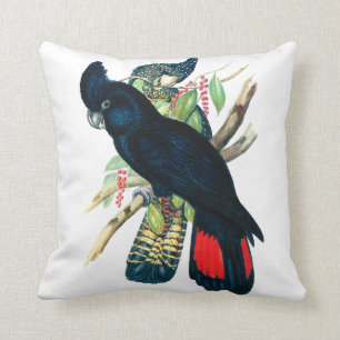 Red tailed, Black (Banksian) Cockatoos. Throw Pillow