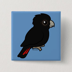 Red-tailed Black Cockatoo 2 Inch Square Button