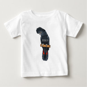 Red-tailed black cockatoo bird cartoon  baby T-Shirt