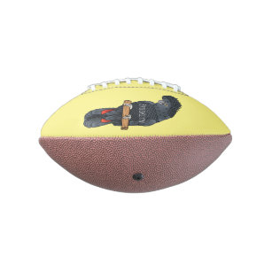 Red-tailed black cockatoo bird cartoon football