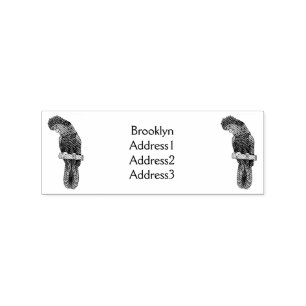Red-tailed black cockatoo bird cartoon rubber stamp