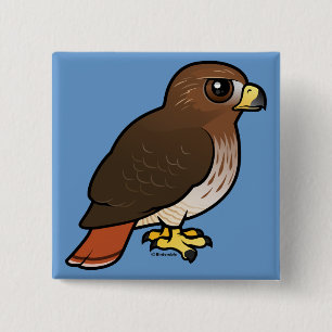 Red-tailed Hawk 2 Inch Square Button