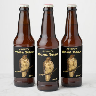 Red-Tailed Hawk Bird Beer Label