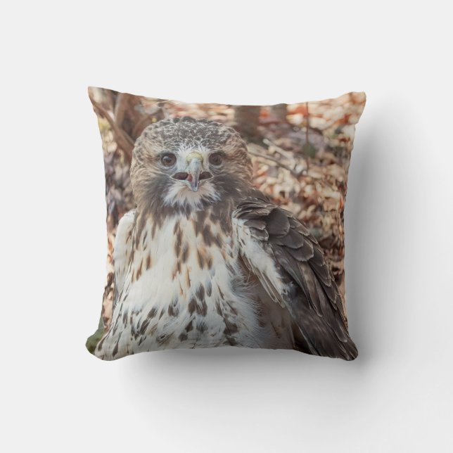 Red Tailed Hawk Doubled Throw Pillow (Front)