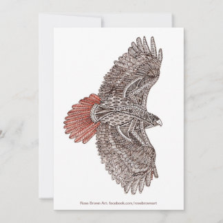 Red-tailed Hawk flat note card with envelope