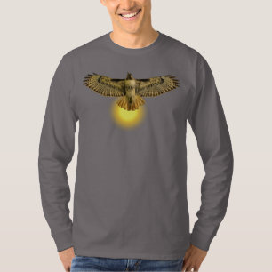Red Tailed Hawk Flying Into the Sun T-Shirt