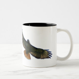 RED TAILED HAWK FLYING Two-Tone COFFEE MUG