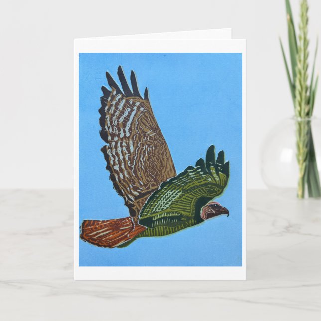 Red-tailed hawk Folded Note Card (Front)