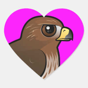 Red-tailed Hawk Heart Sticker