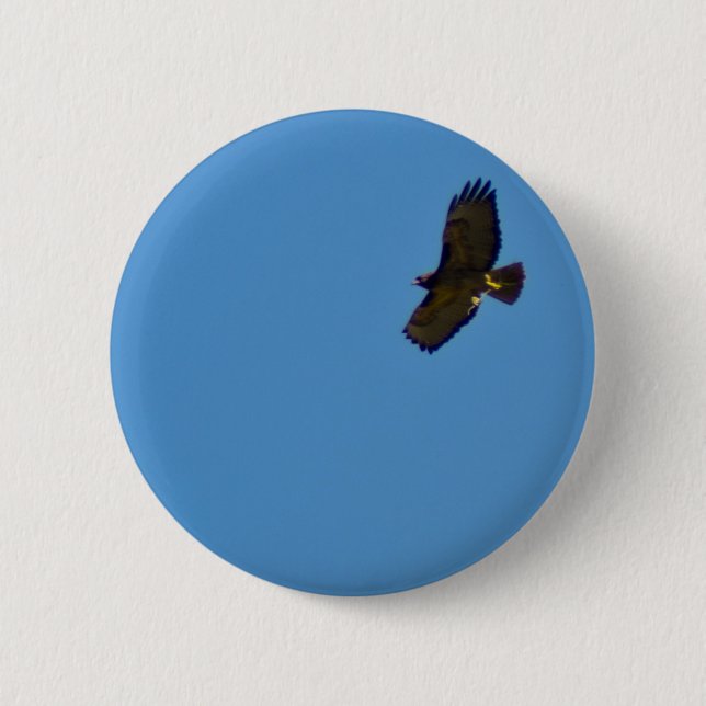 Red Tailed Hawk in Flight 2 Inch Round Button (Front)
